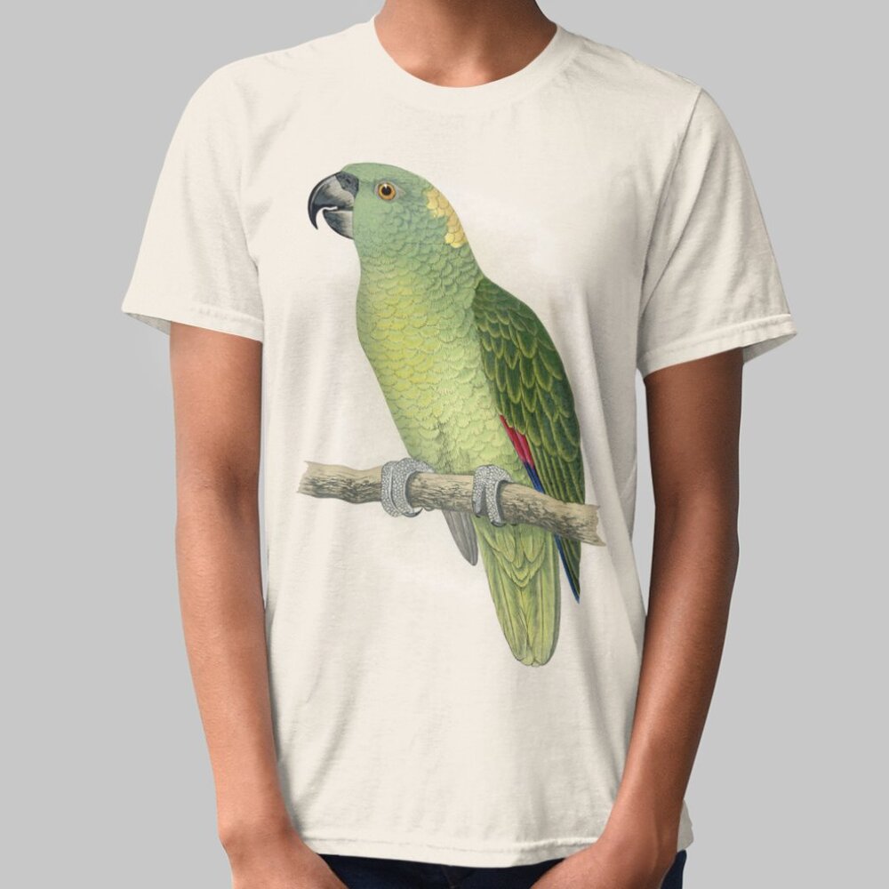 Yellow-Naped Parrot Vintage Print Short Sleeve Graphic Tee T-shirt S M L XL